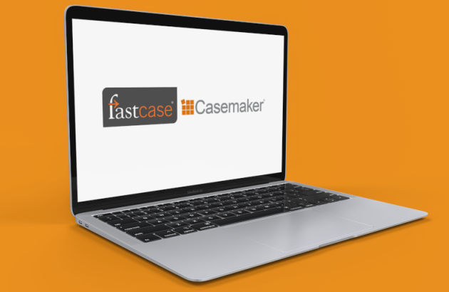 laptop with Fastcase and Casemaker logos